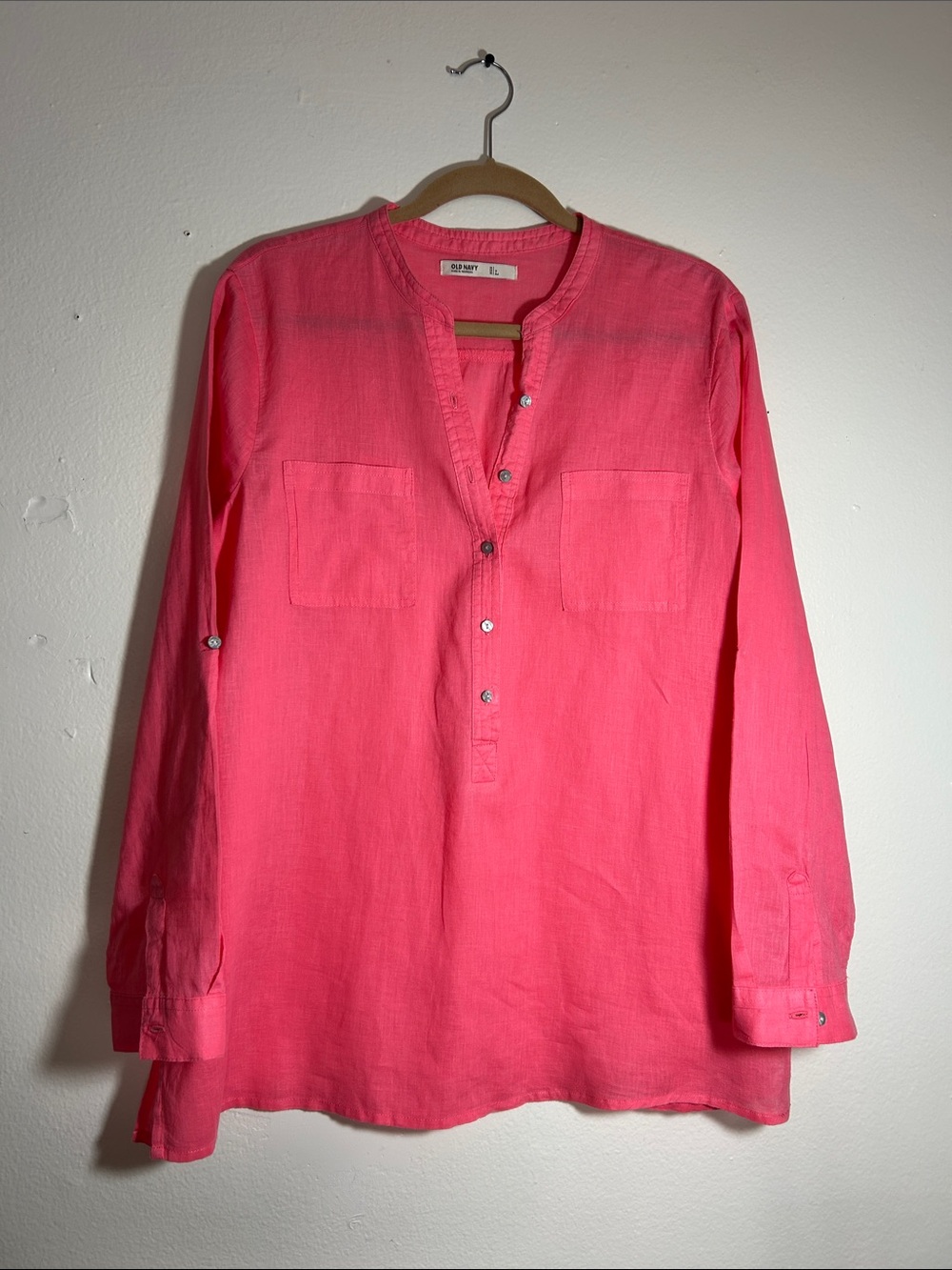 Old Navy Hot Pink Long-Sleeve Tunic